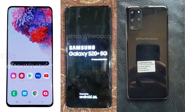 三星全新旗舰Galaxy S20+ 5G真机照曝光:后置矩形四摄
